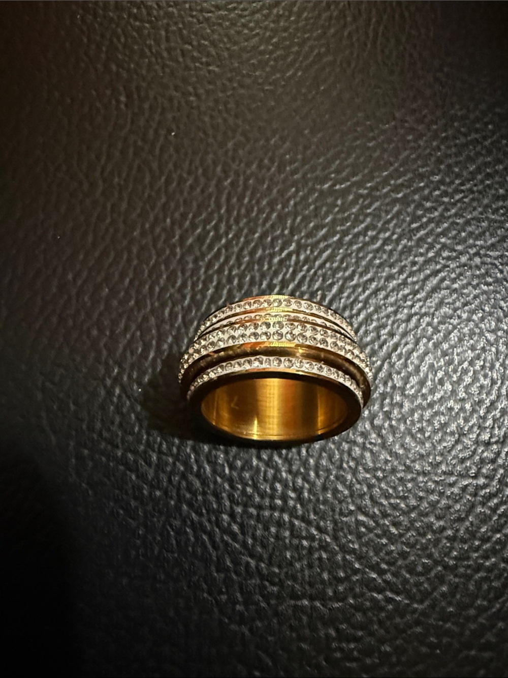 Gold Filled NEW Ring Spinner Pavé Crystal Band, Box Included - Picture 6 of 7
